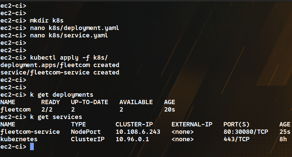 Figure 15 — Premier déploiement Kubernetes